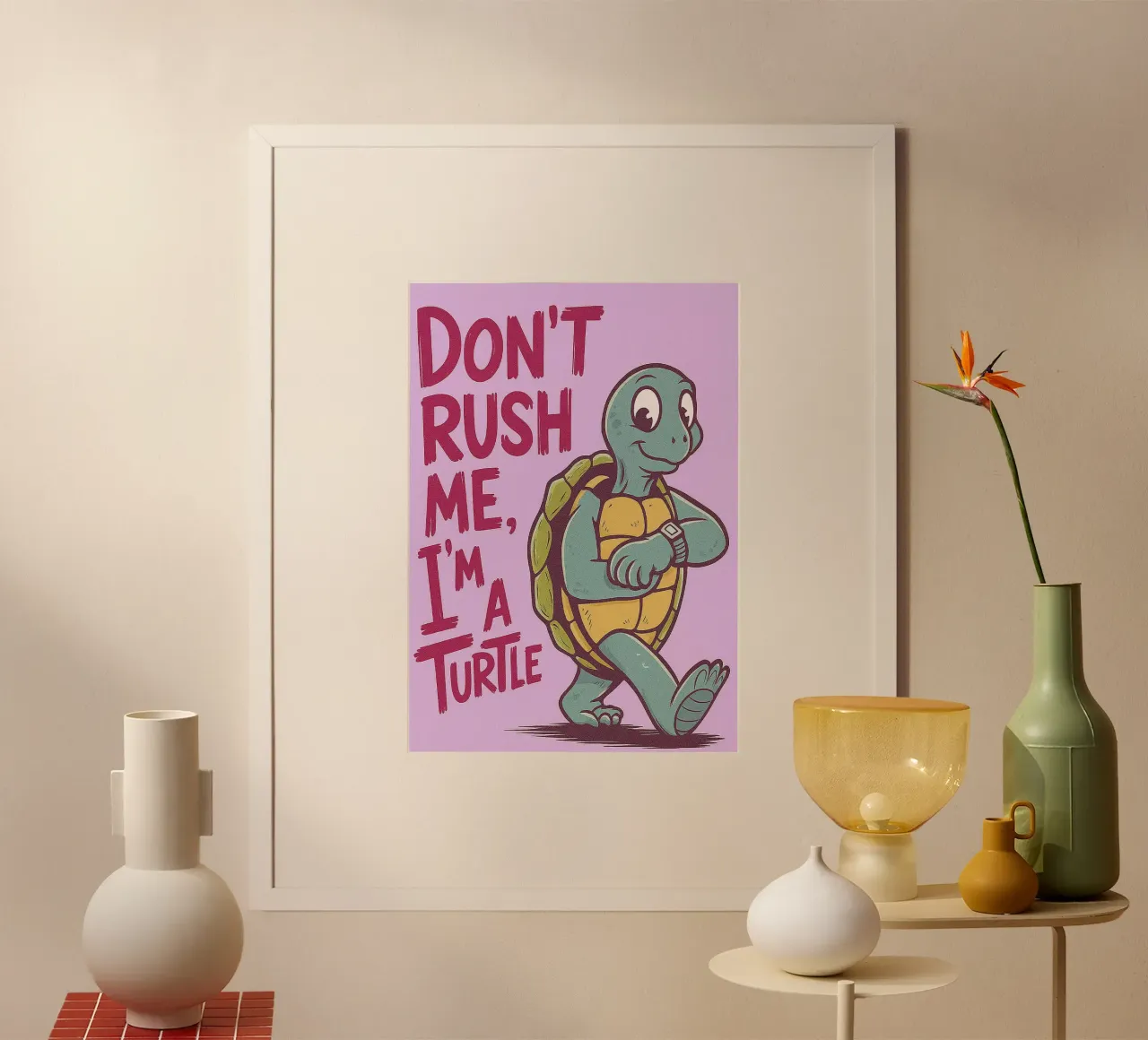 disegno di linea circolare poster con telaio in plastica da klicins