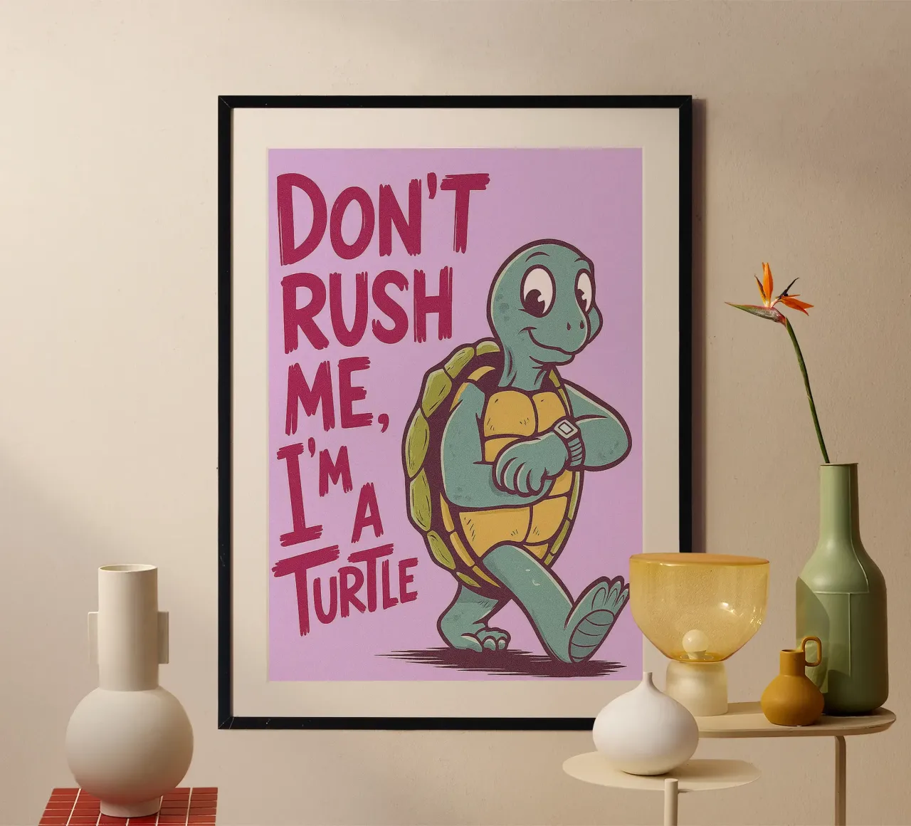 disegno di linea circolare poster con telaio in plastica da klicins
