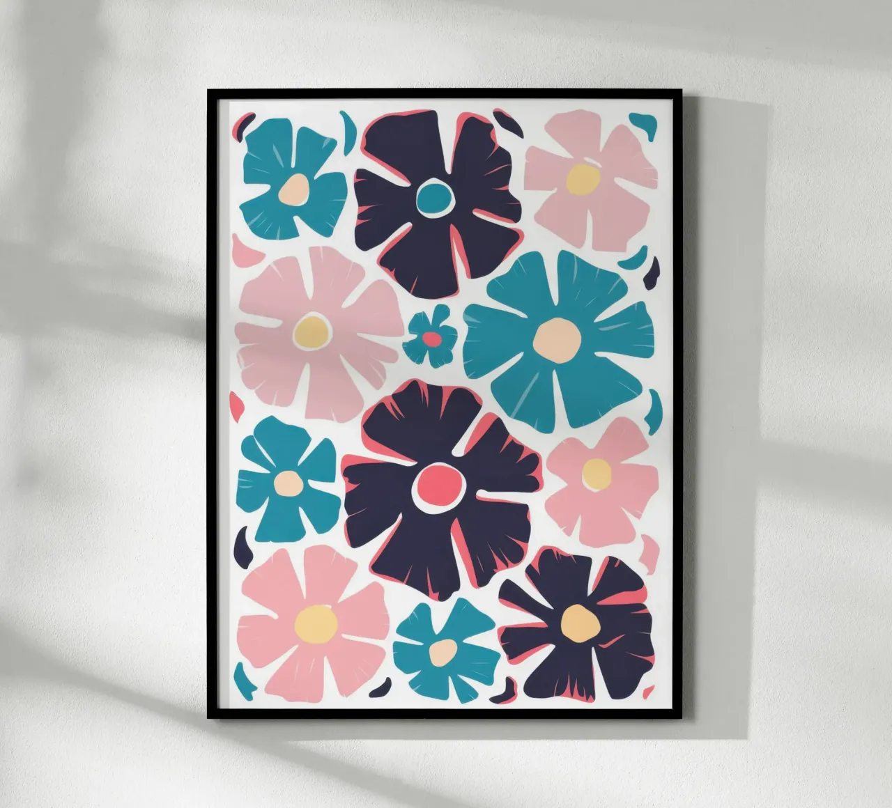 Modello Midnight Bloom poster con telaio in legno da Autumn Season