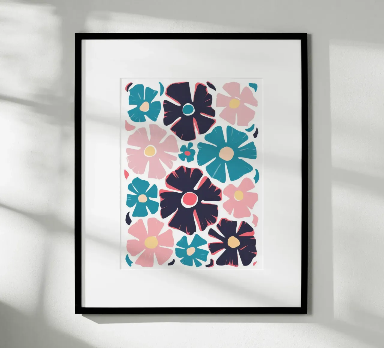 Modello Midnight Bloom poster con telaio in legno da Autumn Season
