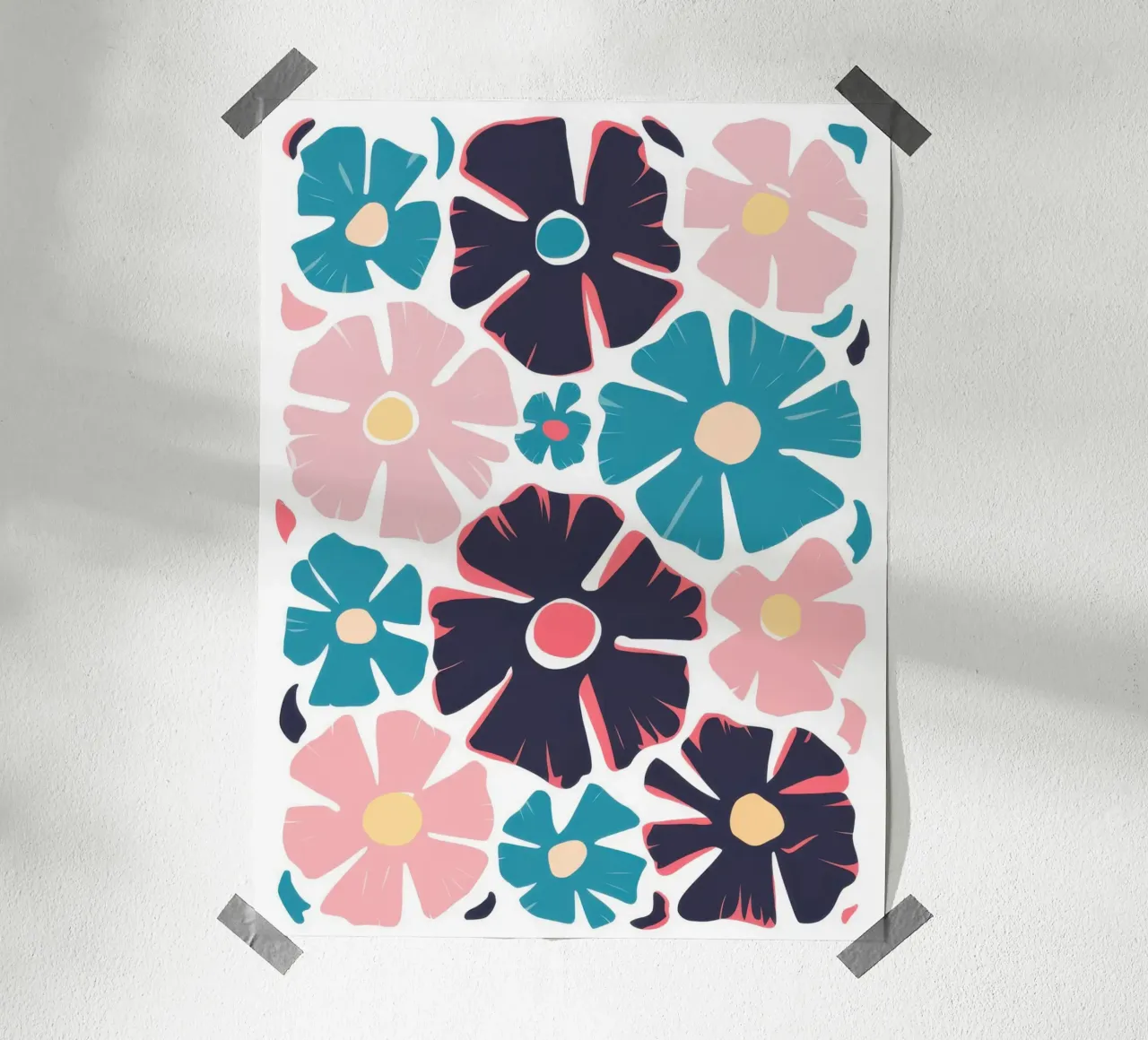 Modello Midnight Bloom poster con telaio in legno da Autumn Season