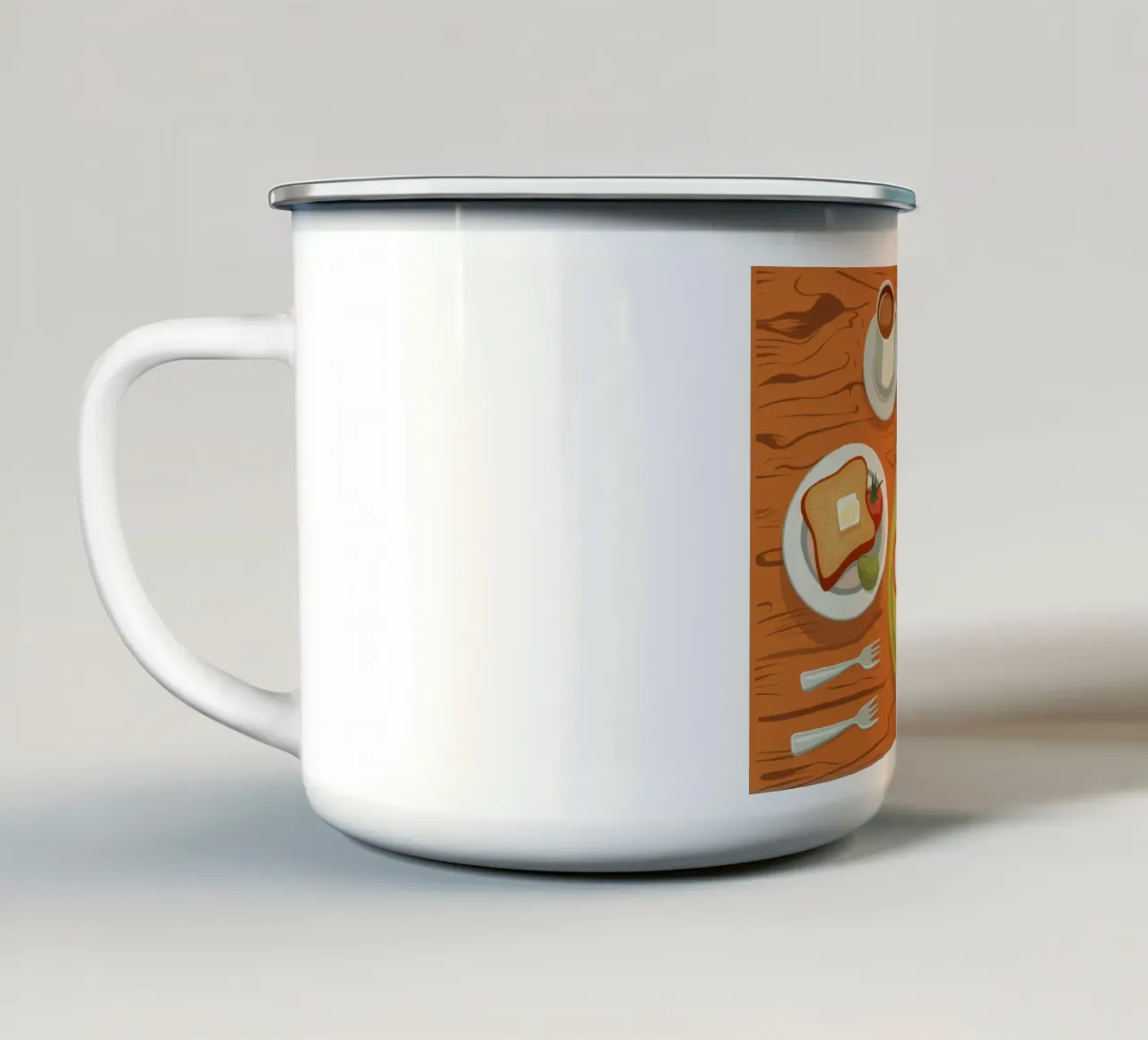 Colazione con cuore tostato tazza in smalto da Lyra Glaze