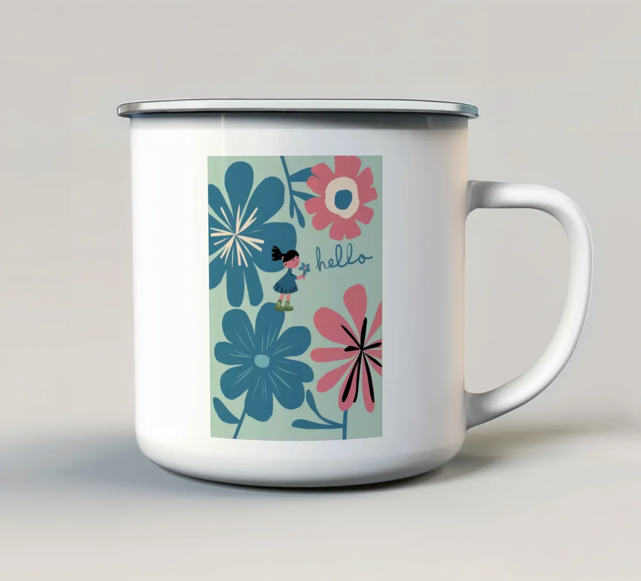 Ciao margherita blu tazza in smalto da Bruce Juice