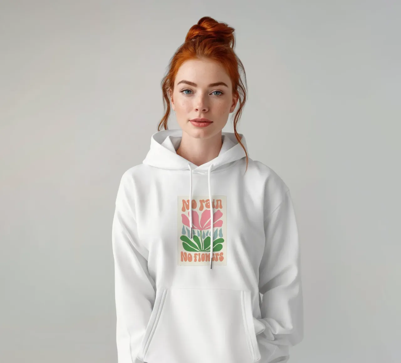 Niente pioggia niente fiori felpa con cappuccio da Leahprint
