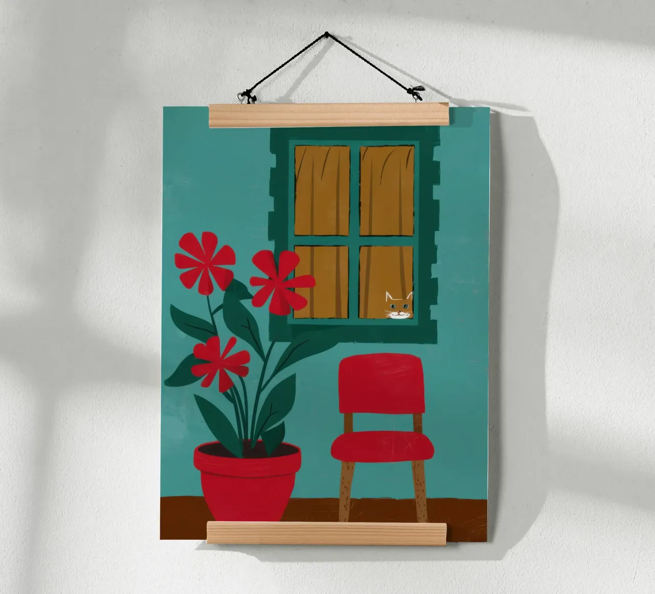 Solitudine della sedia rossa poster da Autumn Season
