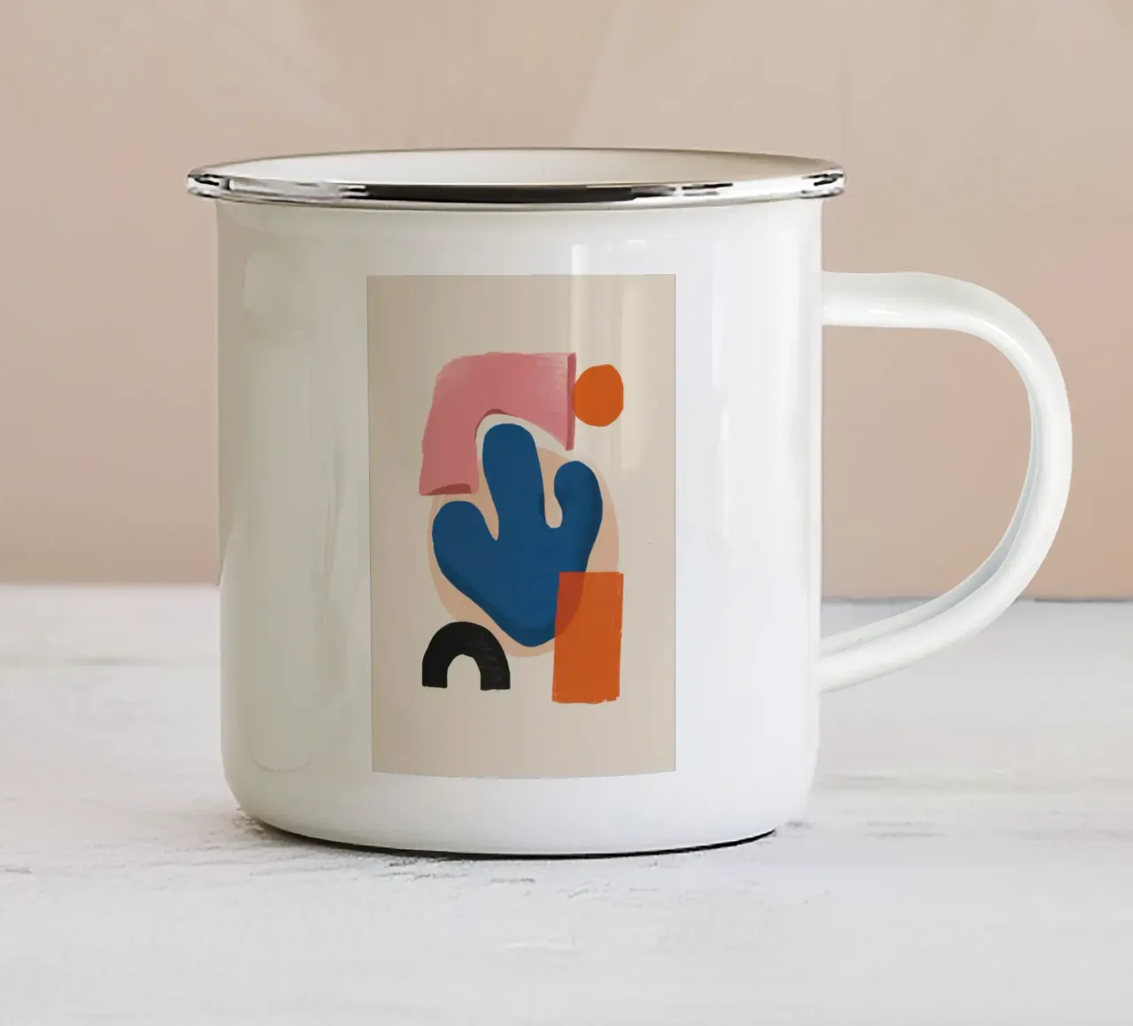 Abstracte cactusvorm emaille mok van Lyra Glaze