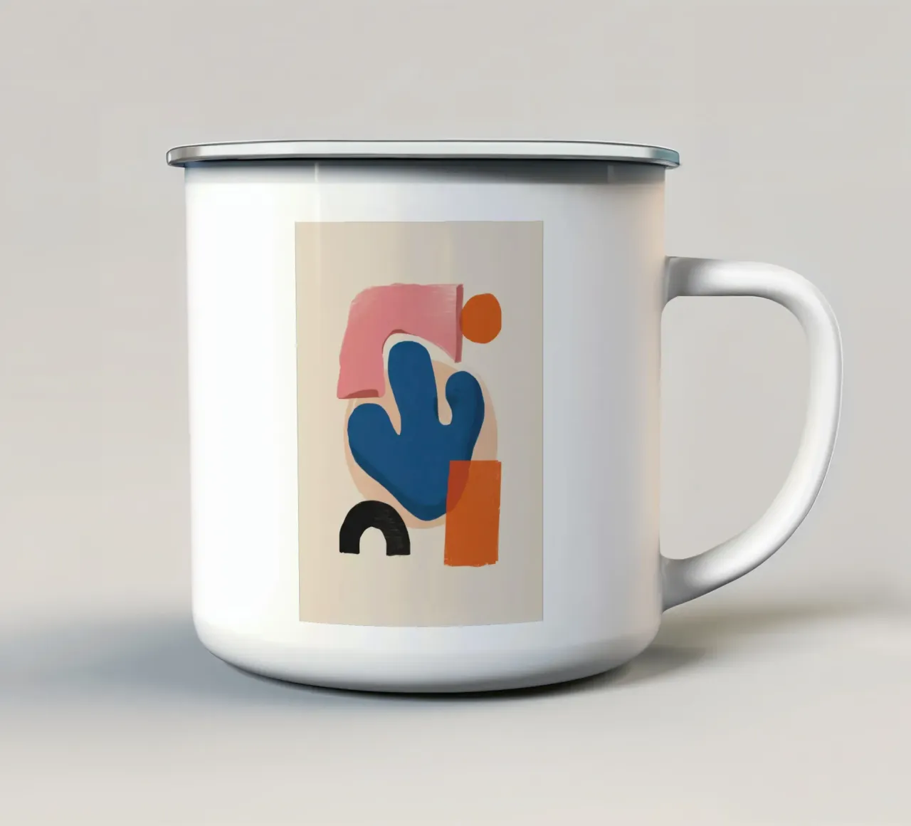 Abstracte cactusvorm emaille mok van Lyra Glaze