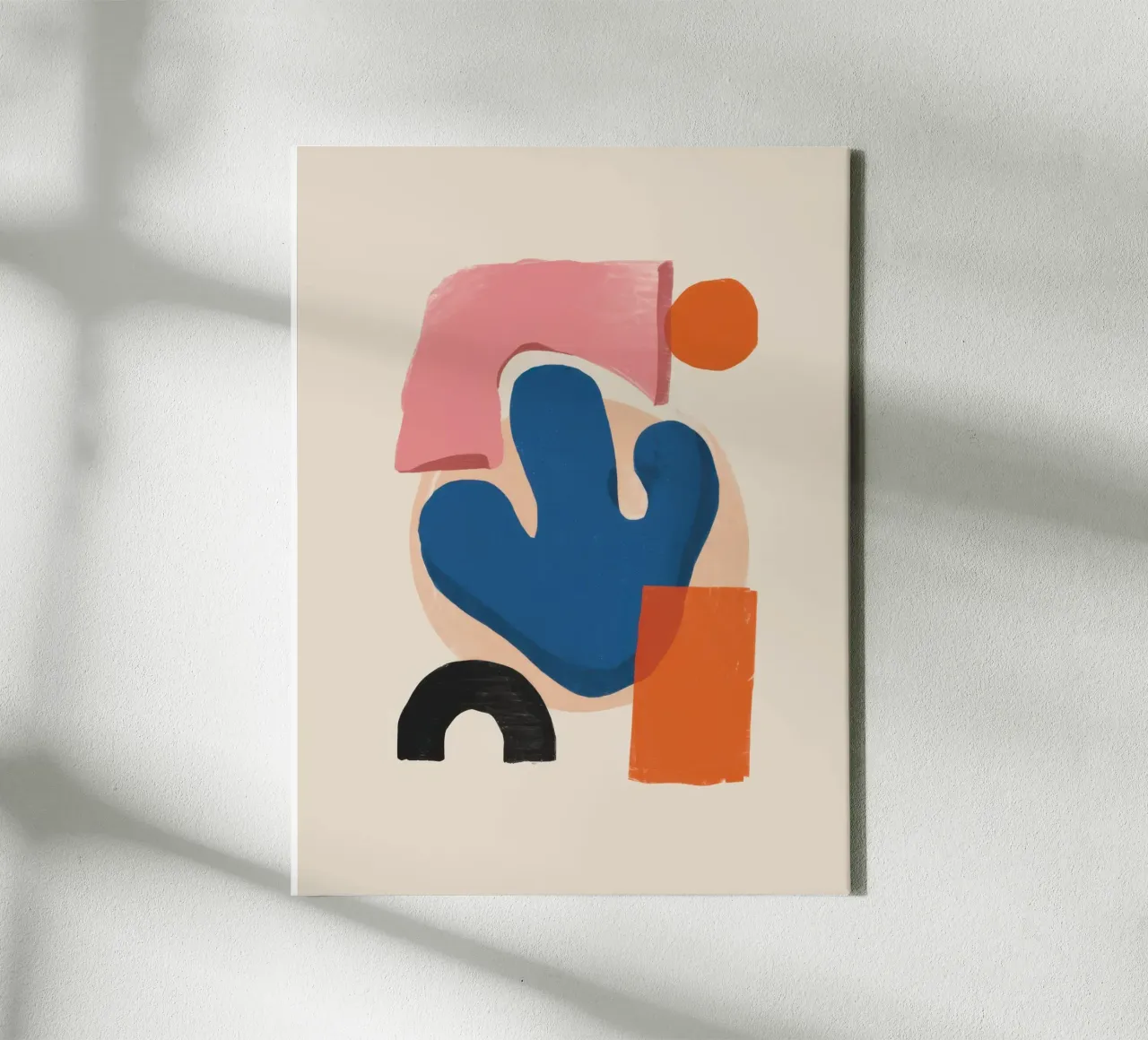 Abstracte cactusvorm canvas met Baklijst van Lyra Glaze