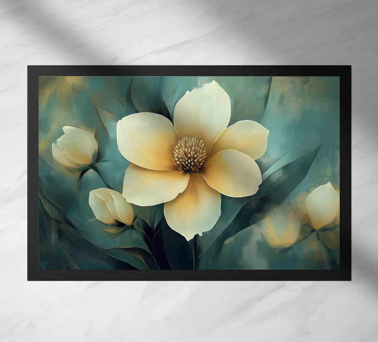 Abstract flowers doormat by Imagine