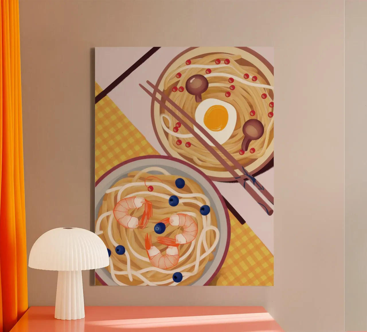Simmetria perfetta del ramen tela con Cornice a cassetta da Autumn Season