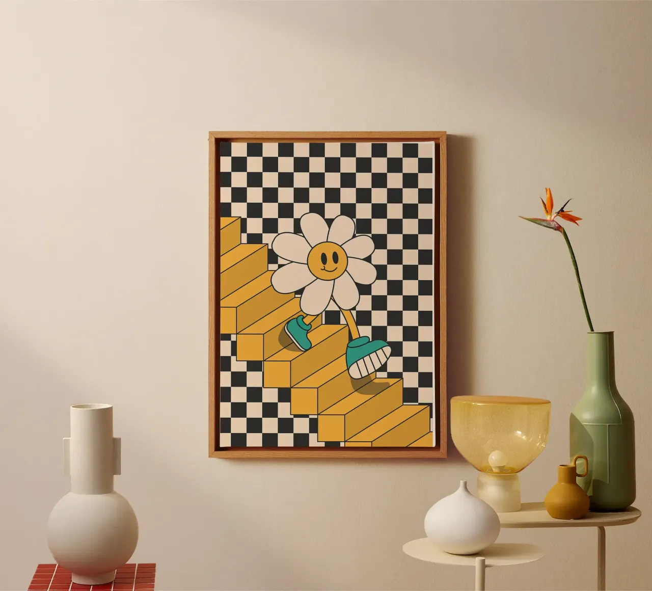 Scale di fiori tela con Cornice a cassetta da Leahprint