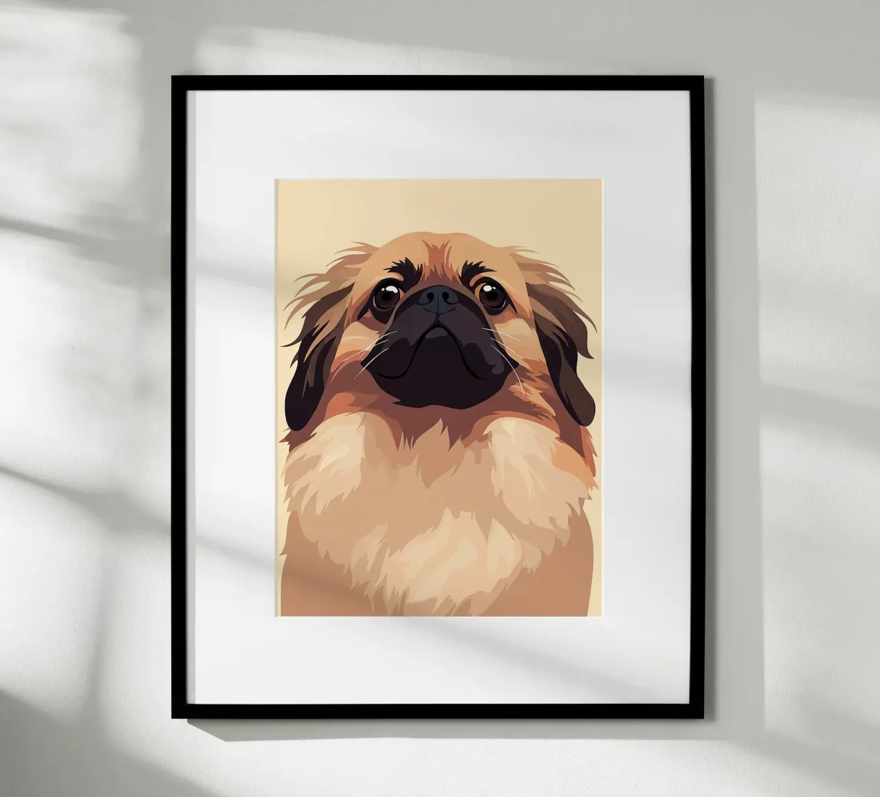 cane animale domestico ritratto carino fluffy poster con telaio in legno da Franziska Richter