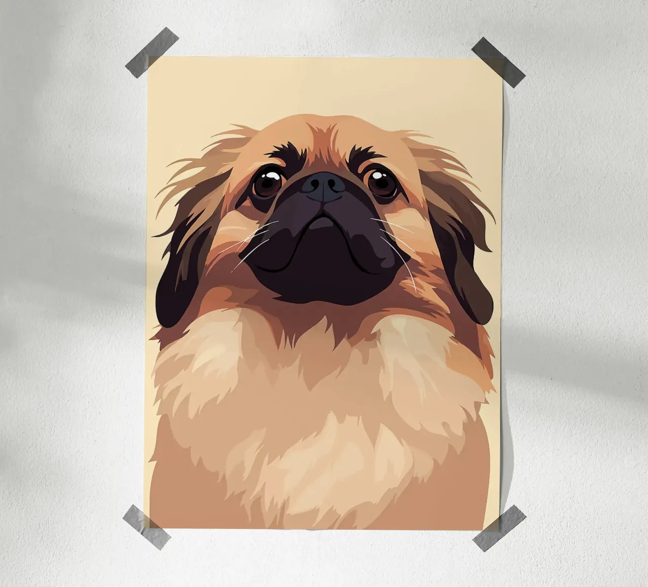 cane animale domestico ritratto carino fluffy poster con telaio in legno da Franziska Richter