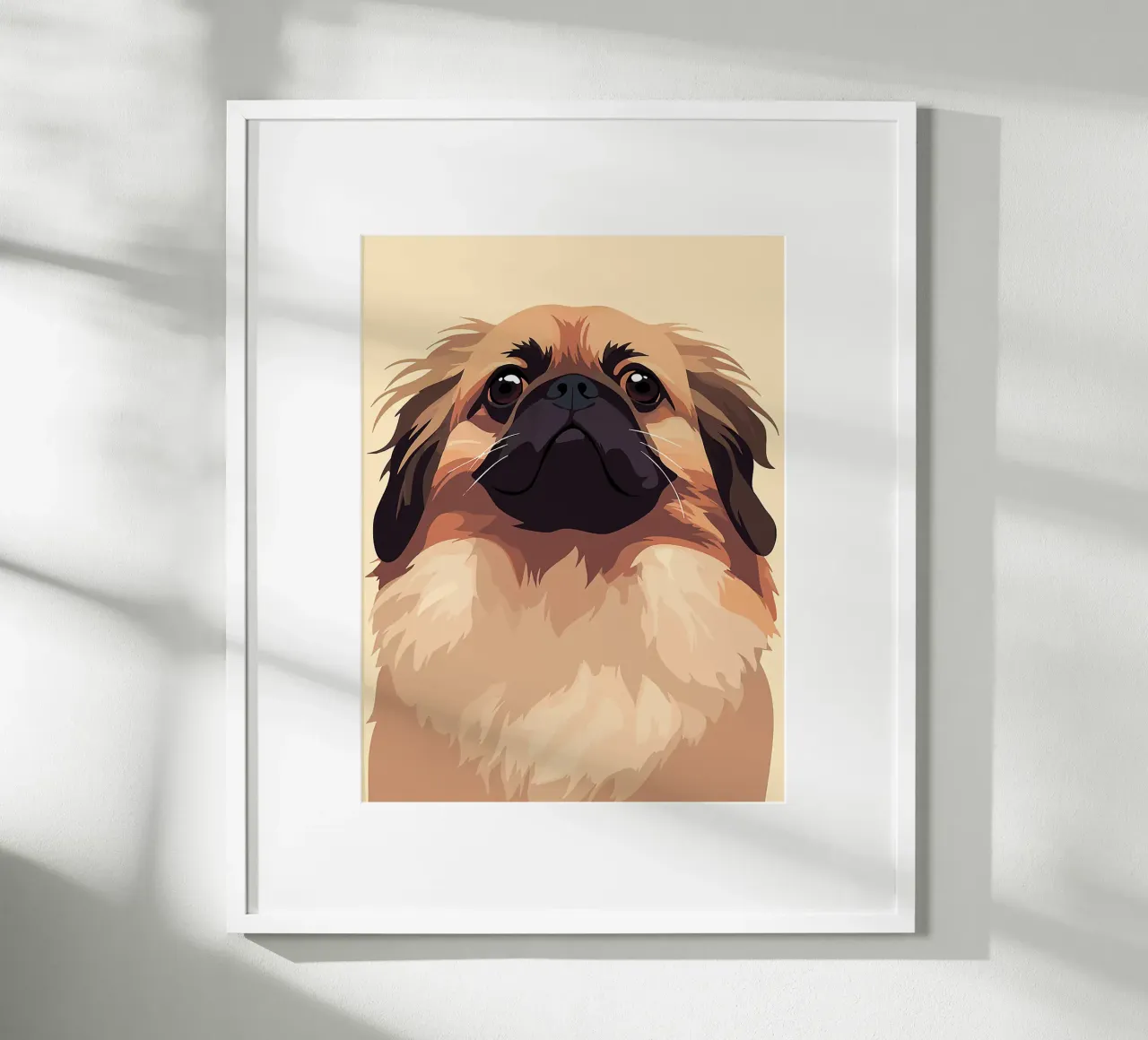 cane animale domestico ritratto carino fluffy poster con telaio in legno da Franziska Richter