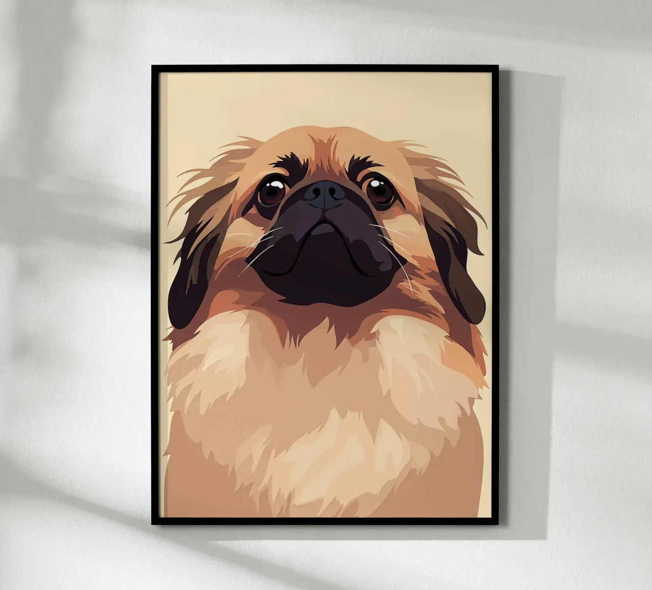 cane animale domestico ritratto carino fluffy poster con telaio in legno da Franziska Richter