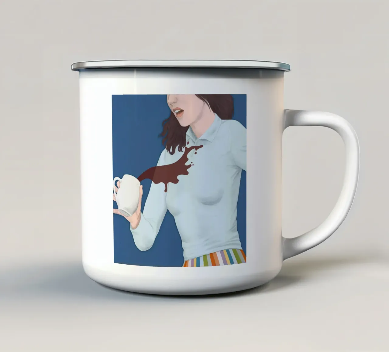 Caffè - Silja Goetz tazza in smalto da Monillustrations