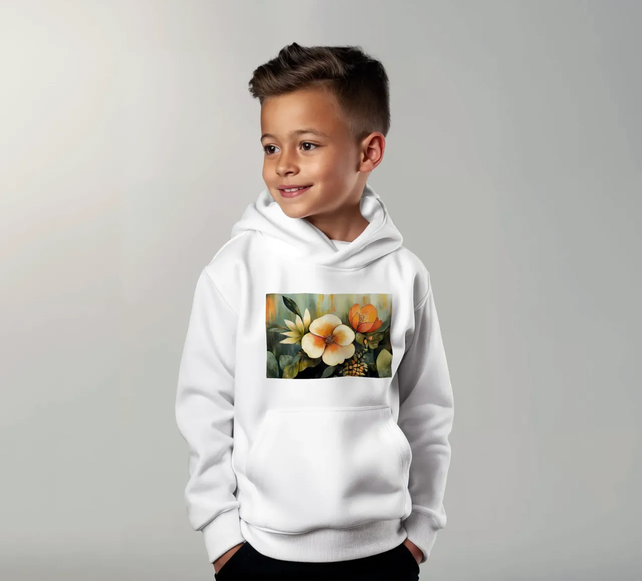 Fleurs abstraites sweat à capuche enfant de Imagine