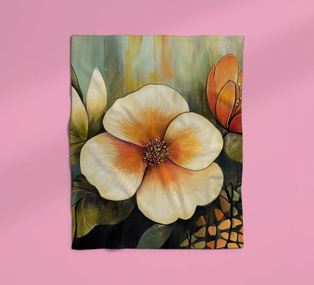 Fiori astratti coperta in pile da Imagine