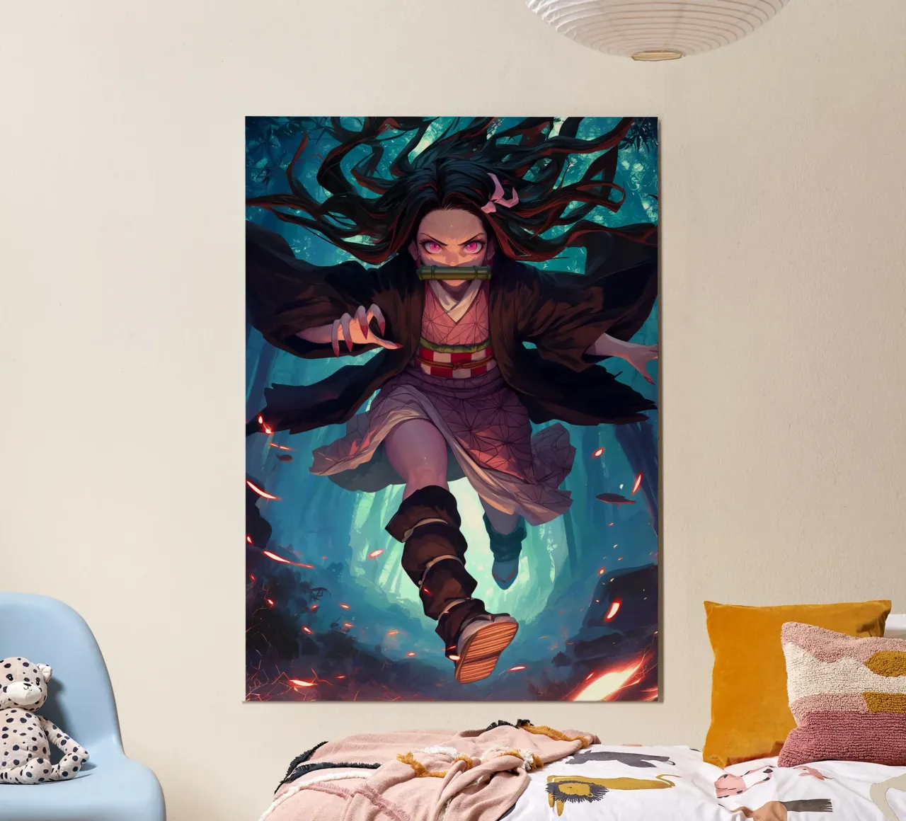 Nezuko Kamado Demonendoder poster van Voxel Visionaries
