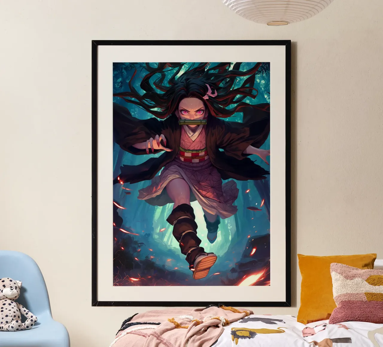 Nezuko Kamado Demonendoder poster van Voxel Visionaries