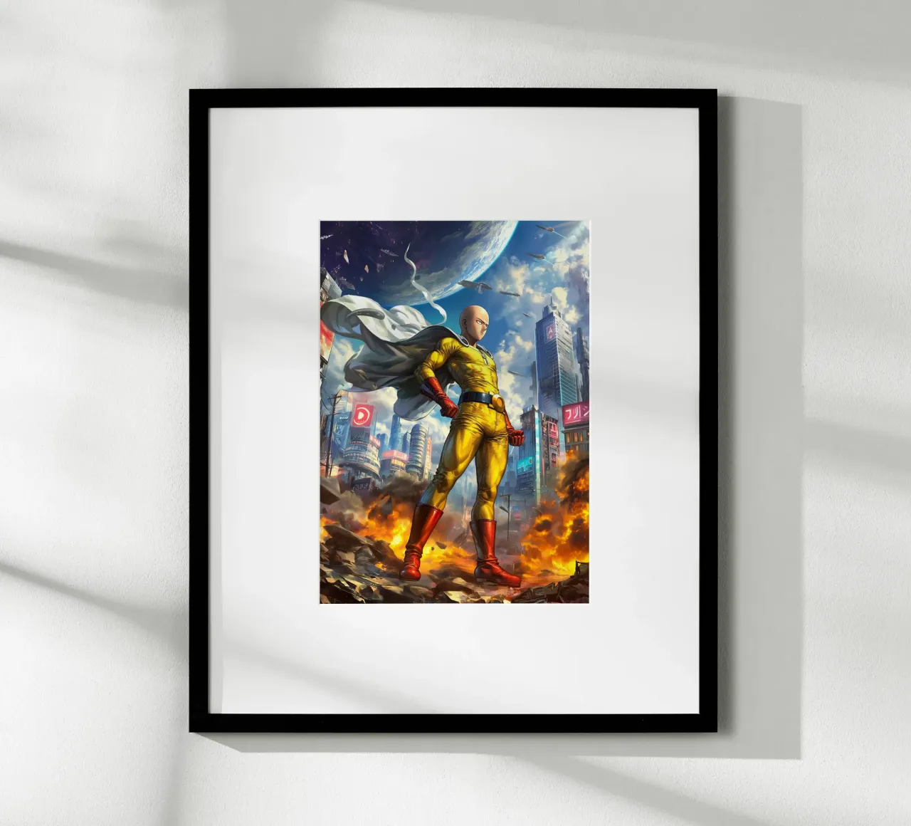 Saitama One Punch Man poster da Voxel Visionaries
