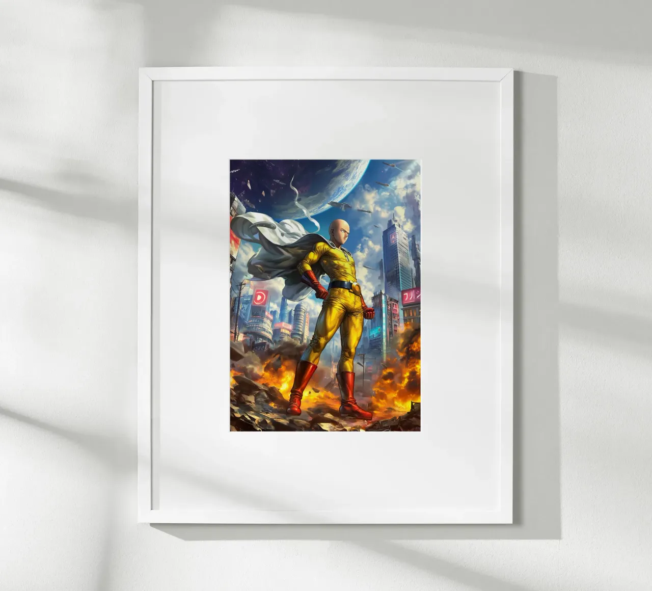 Saitama One Punch Man poster da Voxel Visionaries