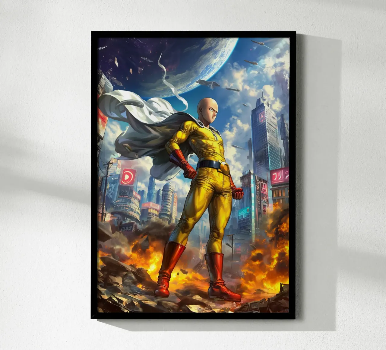 Saitama One Punch Man poster da Voxel Visionaries
