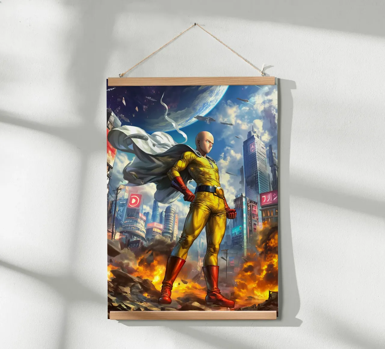 Saitama One Punch Man poster da Voxel Visionaries