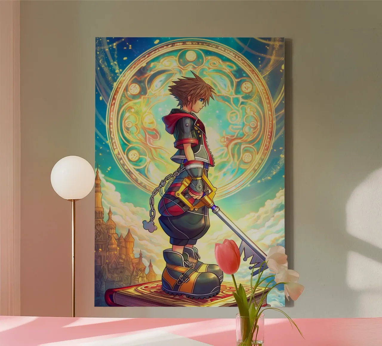 Sora Kingdom Hearts tela con Cornice a cassetta da Voxel Visionaries