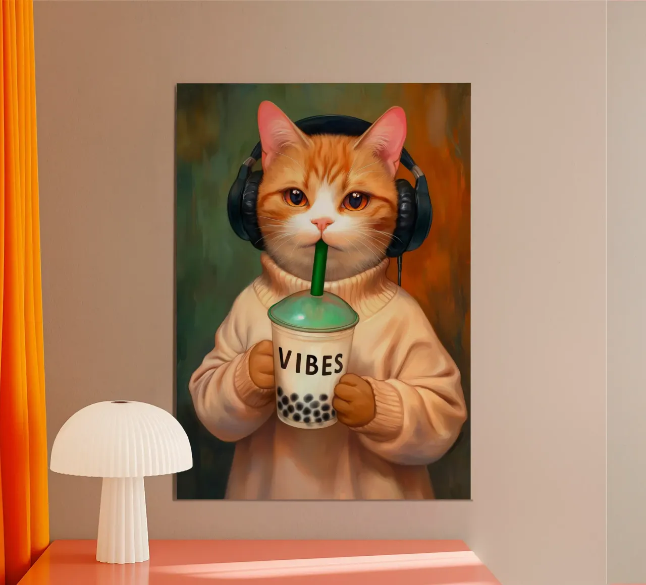 Il gatto ama il bubble tea poster da Voxel Visionaries