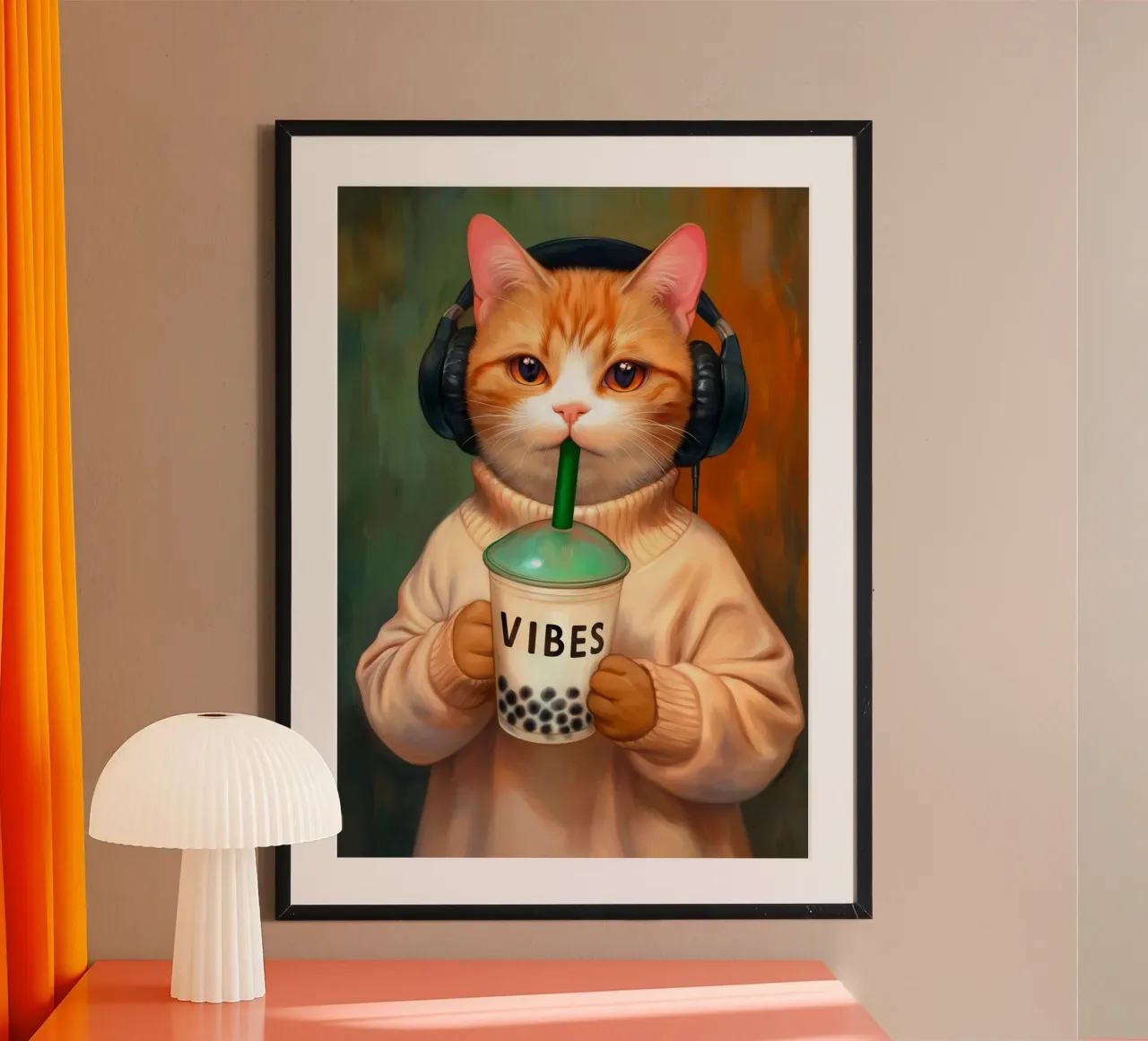 Il gatto ama il bubble tea poster da Voxel Visionaries
