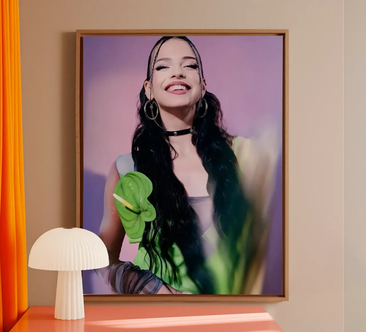 Zangeres uit Duitsland canvas met Baklijst van vintage