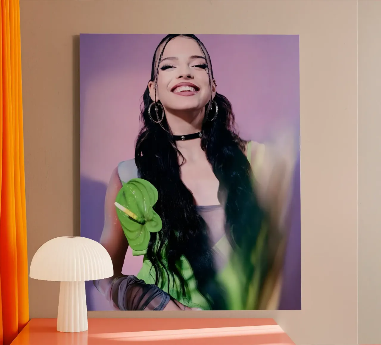 Zangeres uit Duitsland canvas met Baklijst van vintage