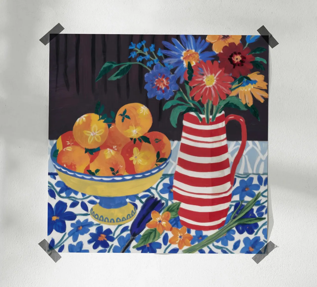 Vaso a strisce rosse poster da Lyra Glaze