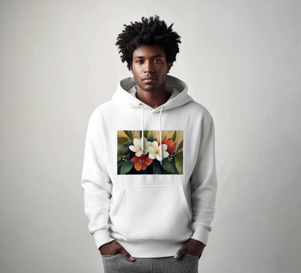 Fiori astratti felpa con cappuccio da Imagine