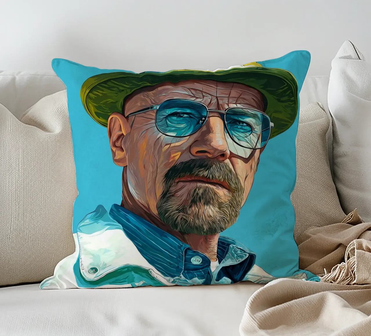 Walter White Breaking Bad cuscino da Voxel Visionaries