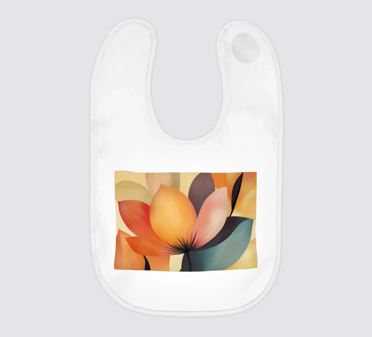 Abstract flowers baby bib by Imagine