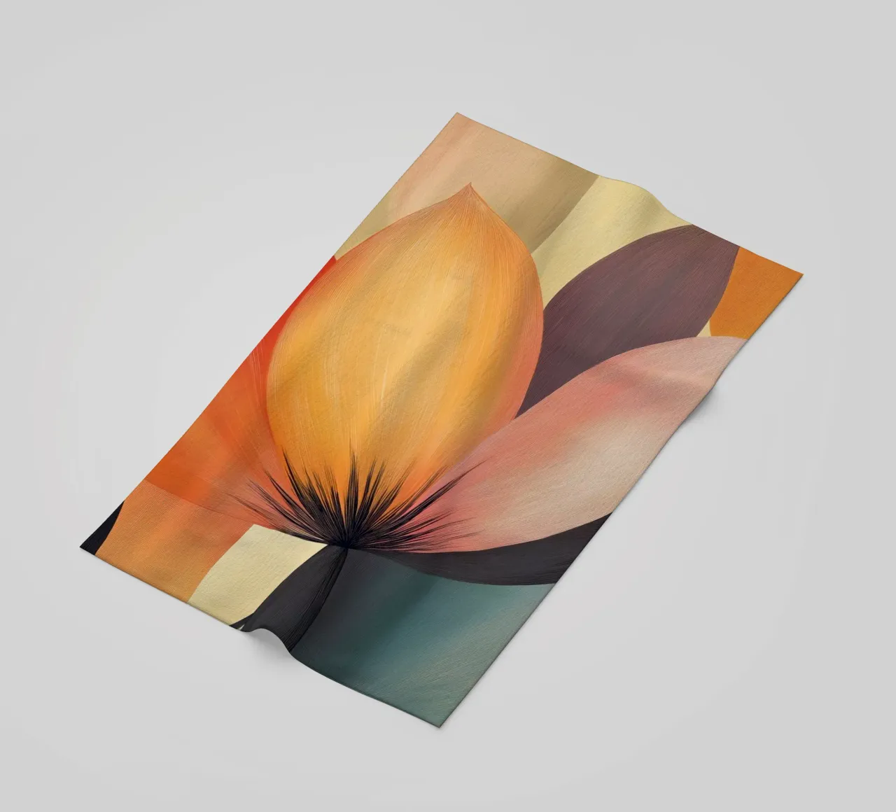 Abstract flowers beach towel by Imagine