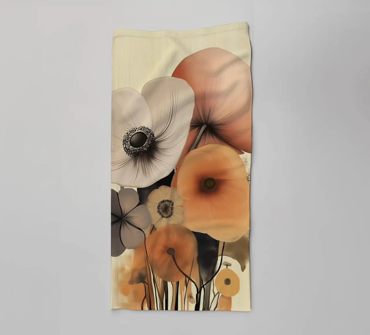Abstract flowers towel by Imagine