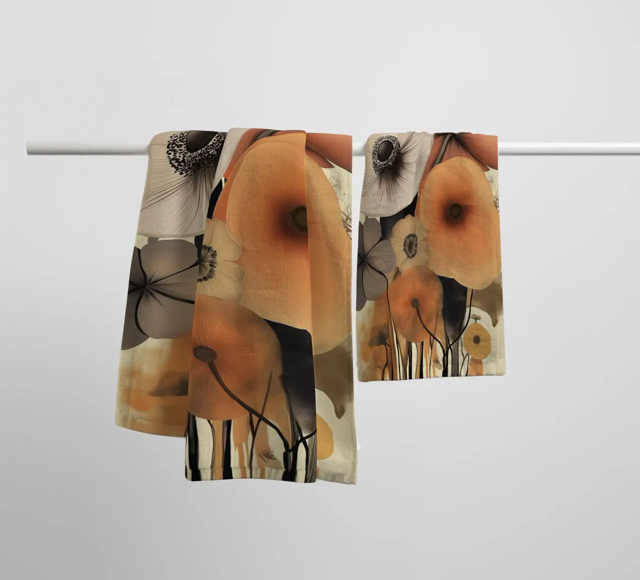 Abstract flowers towel by Imagine