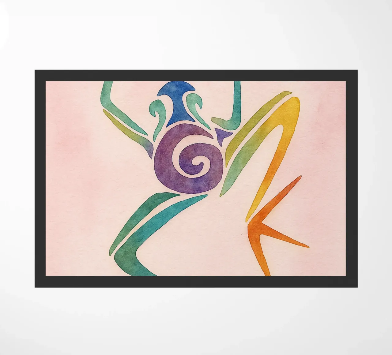 frog drawing doormat by klicins