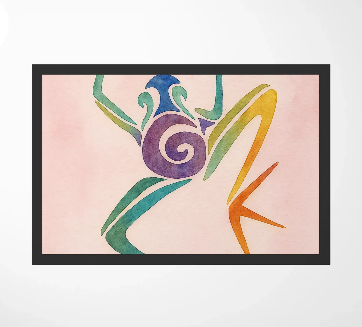 frog drawing doormat by klicins