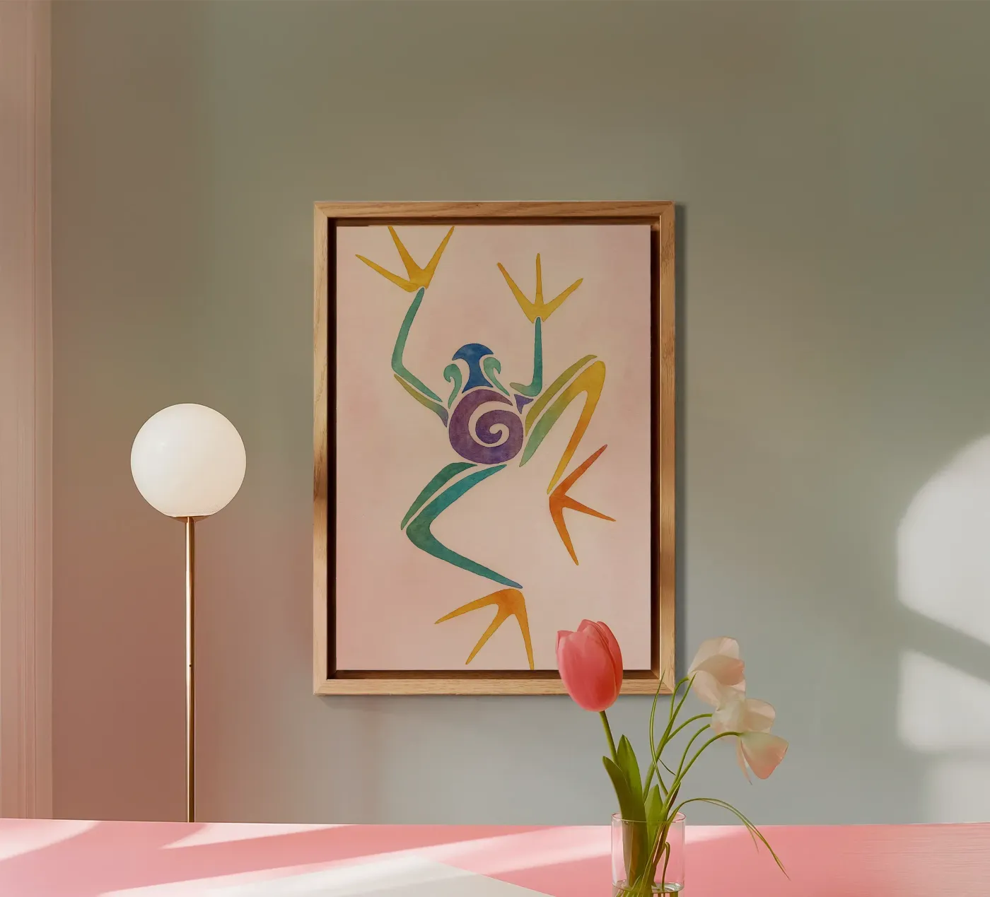 disegno di rana alluminio dibond da klicins