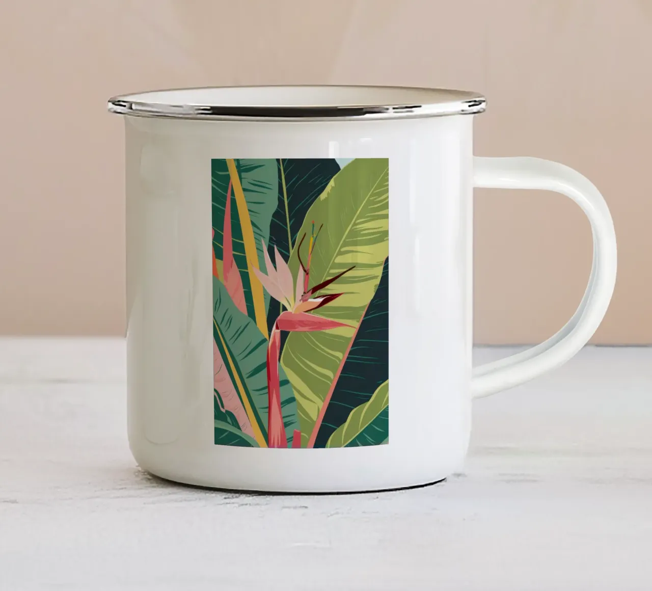 Uccello del Paradiso tazza in smalto da Bruce Juice