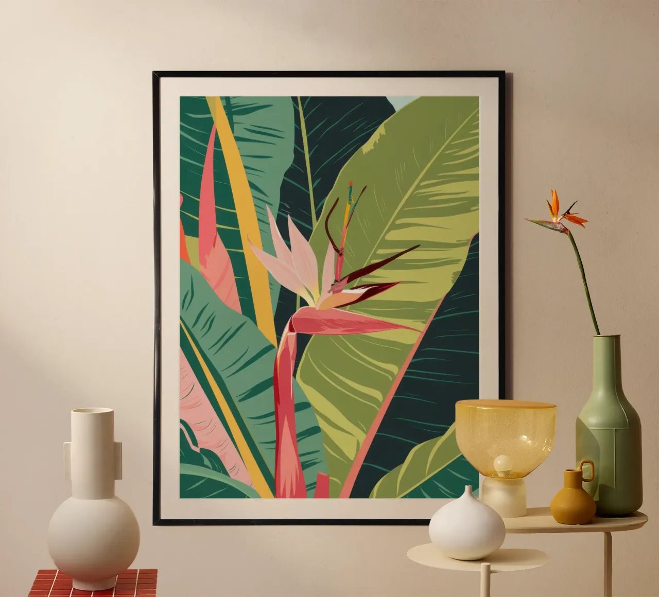 Uccello del Paradiso poster con telaio in alluminio da Bruce Juice