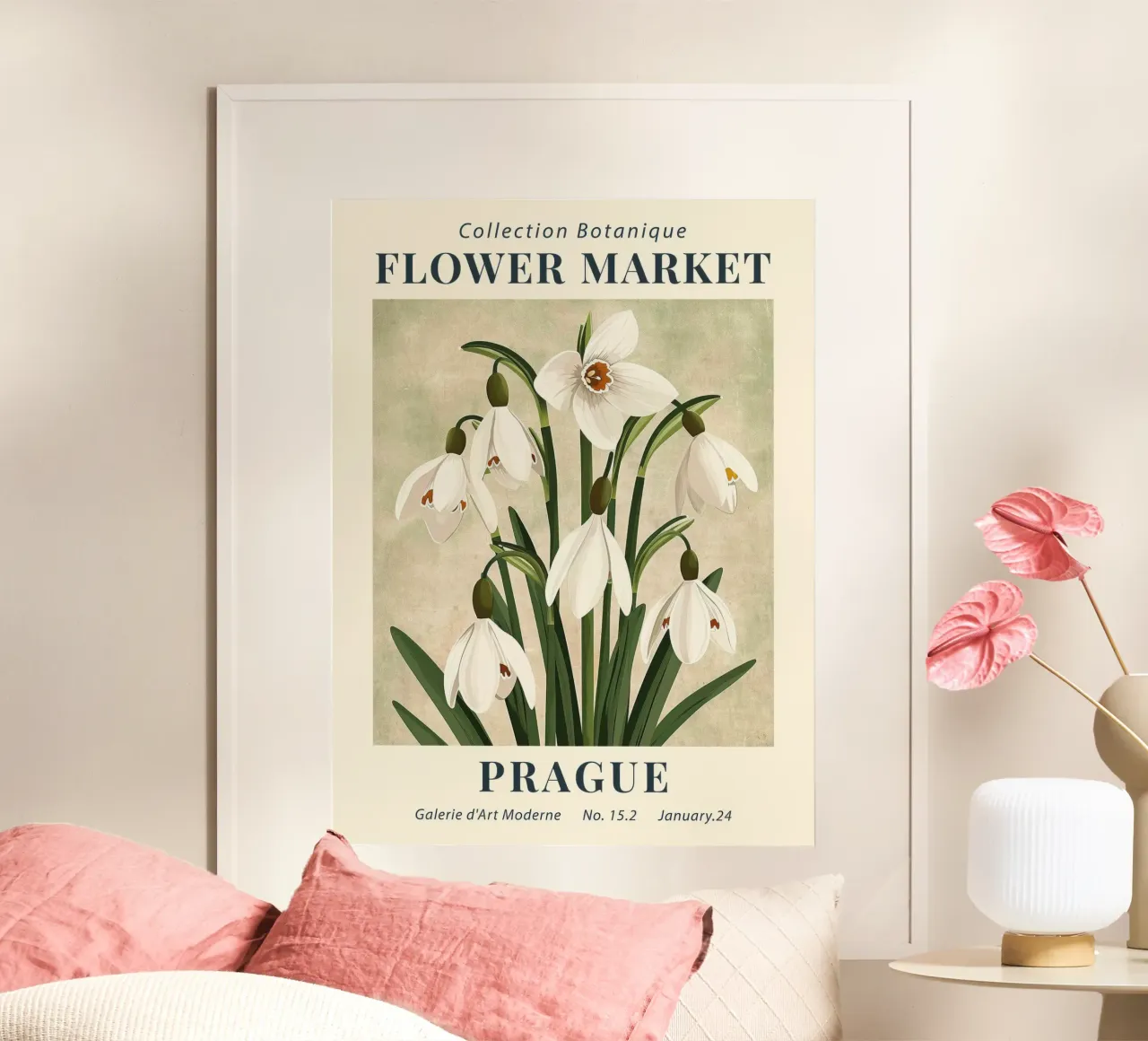 Mercato dei fiori di Praga - TAlex poster con telaio in alluminio da TekleDawit