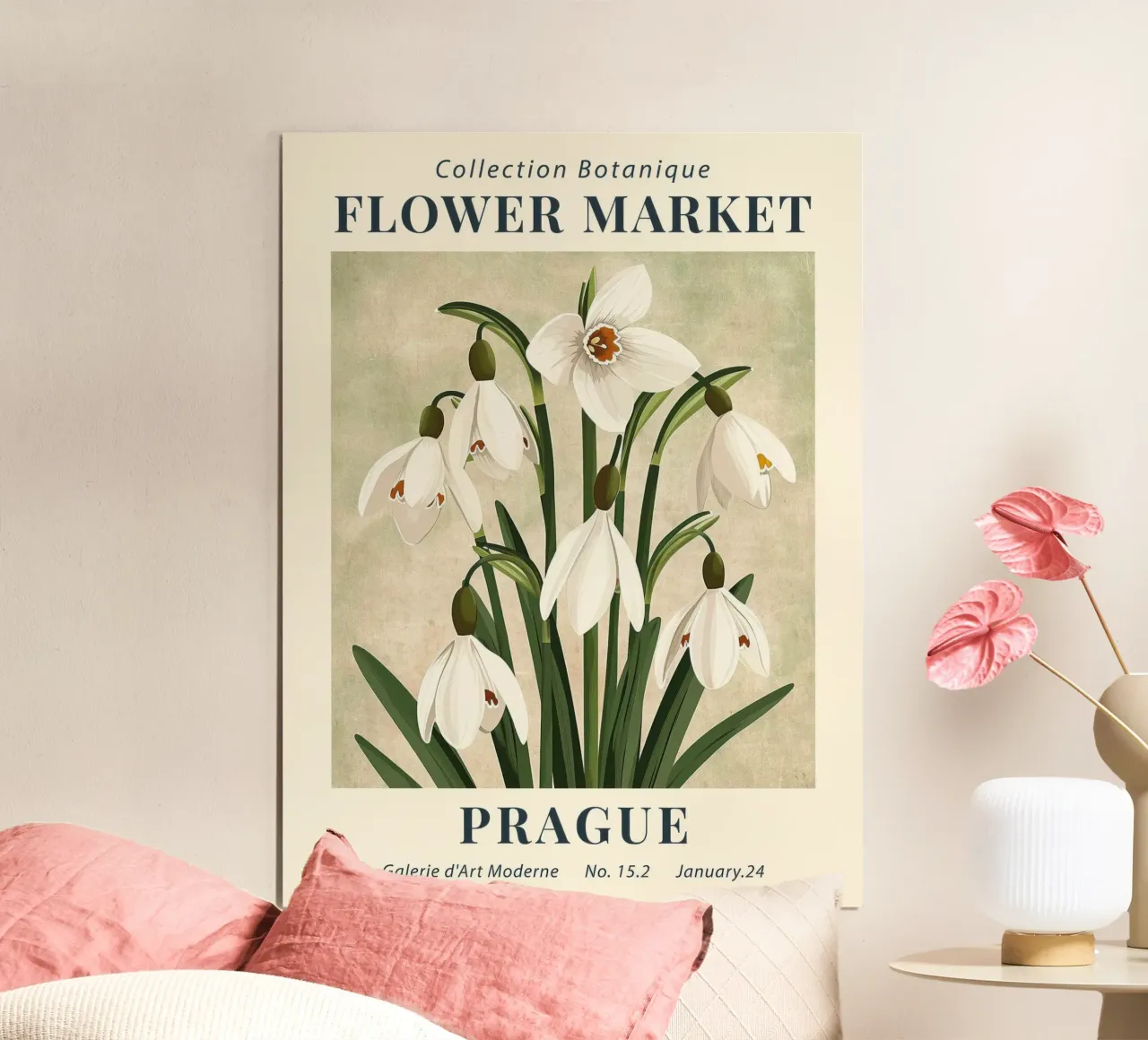 Mercato dei fiori di Praga - TAlex poster con telaio in alluminio da TekleDawit