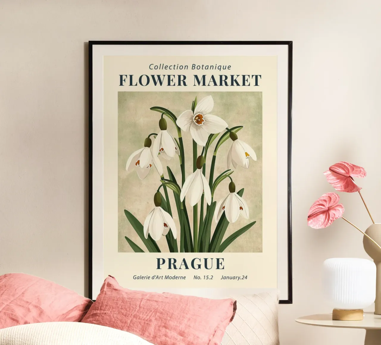 Mercato dei fiori di Praga - TAlex poster con telaio in alluminio da TekleDawit