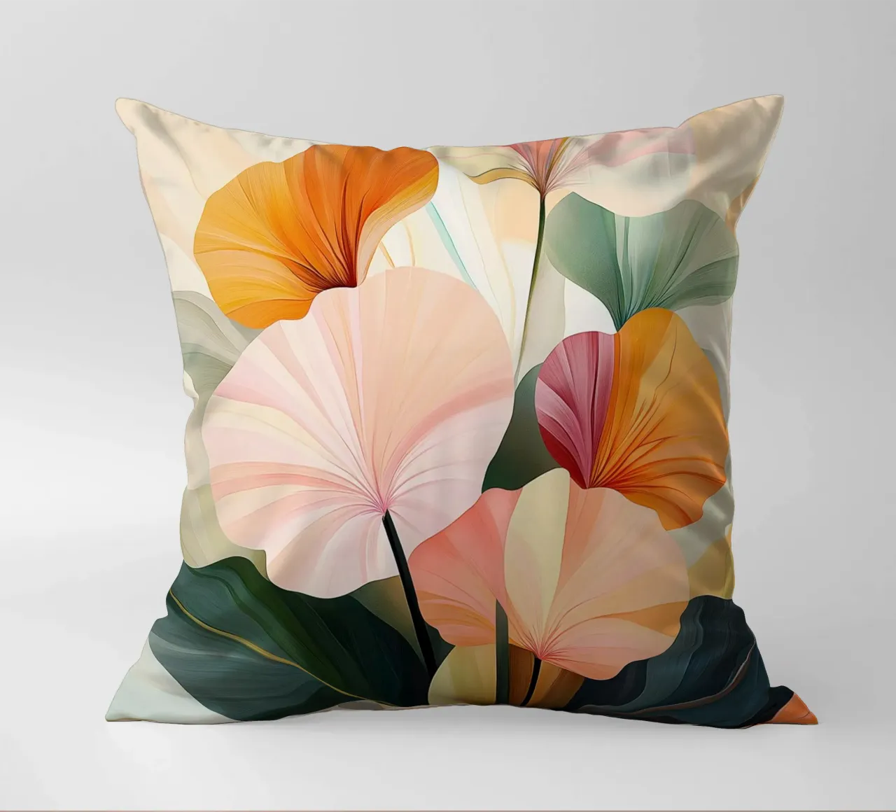 Abstract flowers decorative cushion by Imagine