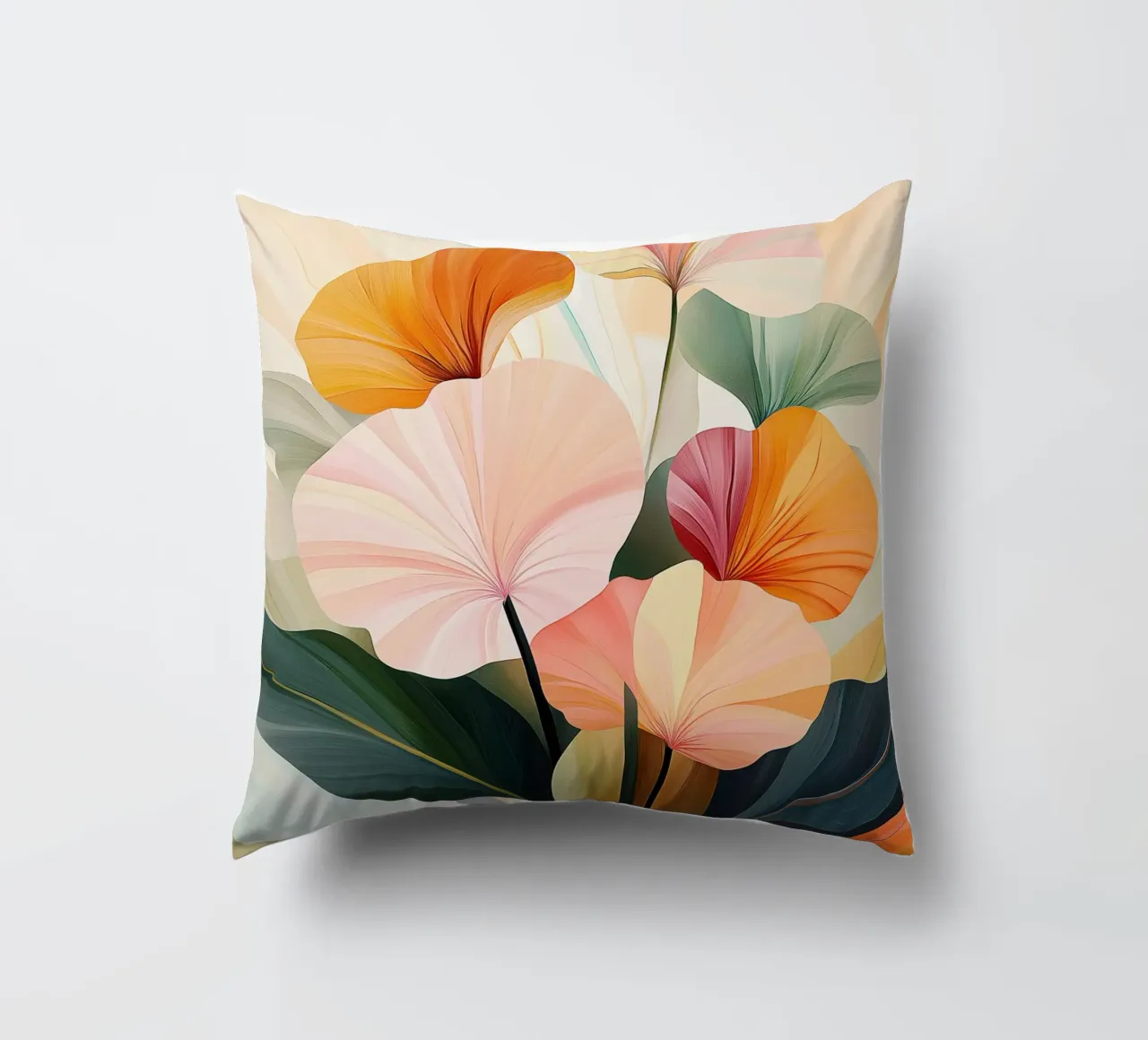 Abstract flowers decorative cushion by Imagine